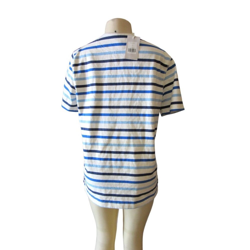 NWT, Men's Boden Short Sleeve Chichester Blue/White Stripped Shirt in Size M - Picture 6 of 7